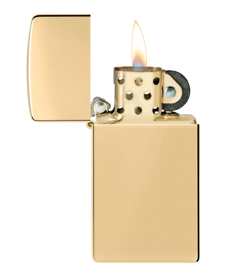 Slim Polished-Brass Lighter
